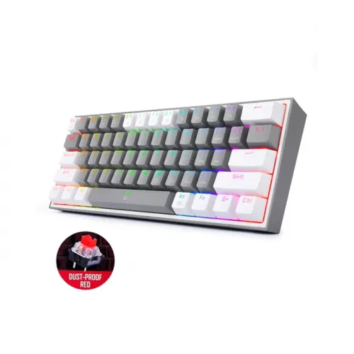 Redragon FIZZ RGB Wired Gaming Mechanical Keyboard (K617-RGB) (Dust Proof Red)