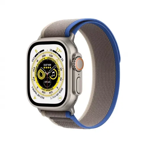 Apple Watch Ultra Gps + Cellular, 49mm Titanium Case With Blue/gray Trail Loop - S/m