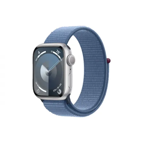 Apple Watch Series 9 Gps 41mm Silver Aluminium Case With Winter Blue Sport Loop