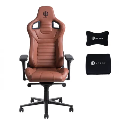 Hobot Dogfight Modern Racing Style Oem Pvc Leather Adjustable Armrest Ergonomic Gaming Chair - Brown