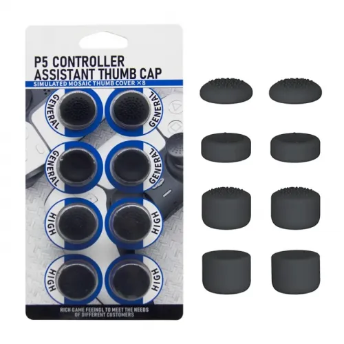 Ps5 Controller Assistant Thumb Cap 8pack - Black