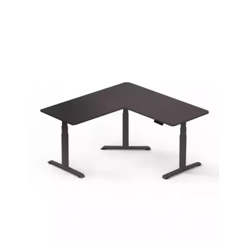 Gamvity L Shape Standing Ergonomic 3 Legs Stand Up Modern Furniture Table Electric Height Adjustable Desk(1000x1750mm) - Black