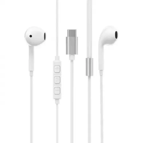 Powerology Stereo Usb-c Earphones 1.2m - White