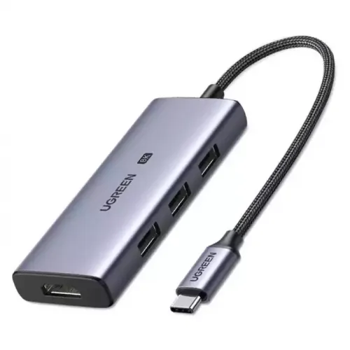 Ugreen 4-in-1 Adapter Usb-c To 3x Usb 3.0 + Hdmi2.1 8k@30hz (Grey)