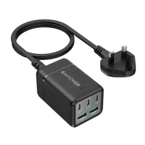 Ravpower Pd Gan 75w 5-port Travel Charger Black