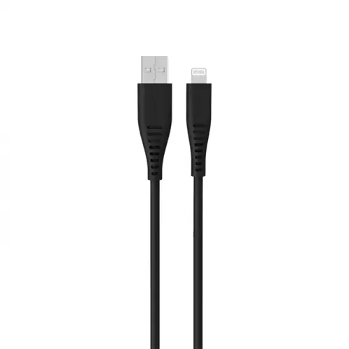 Goui Rubber Silicon Usb To Lightning Cable 1.5 Mts - Black