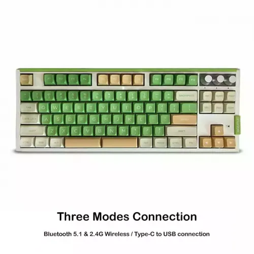 Skyloong Gk87 Three Modes Connection Mike-green Mechanical Gaming Keyboard - Switches Yellow