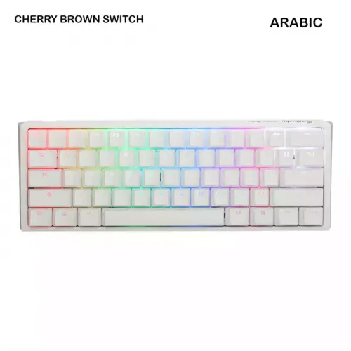 Ducky One 3 Mini Aura White Hot-swap Rgb Mechanical Keyboard Cherry Brown Switch - English/arabic