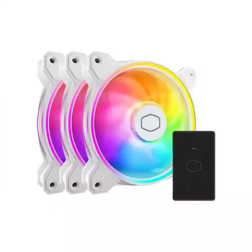 Cooler Master Masterfan Mf120 Halo² 3 In 1 Argb Case Fan Kit - White