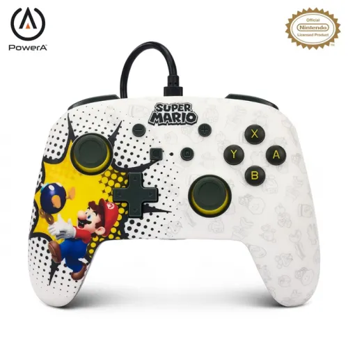 Powera Enhanced Wired Controller For Nintendo Switch - Bob-omb Blast