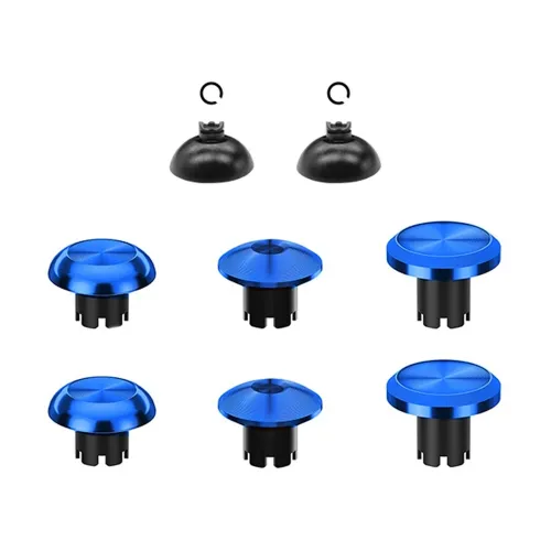 Metal Joystick Cap & Joystick Base 8pcs For PS5 Edge Controller - Blue