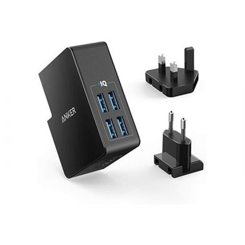 Anker Powerport 4 Lite 27w Charger With 4Usb-A Power IQ Ports - Black