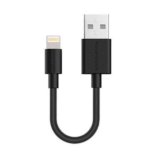 RAVPOWER CHARGE AND SYNC USB CABLE WITH LIGHTING CONNECTOR 0.2M/0.7FT - BLACK