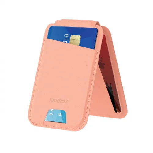 Momax 1-wallet Magnetic Card Holder With Stand - Pink