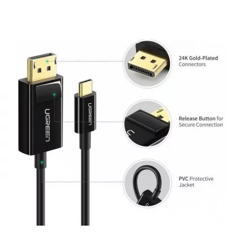 Ugreen Usb Type C To Dp Cable 1.5m - Black