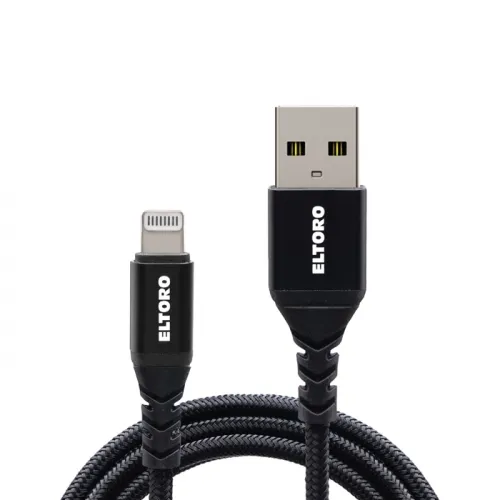 Eltoro Kevlar Usb-a To Lightning Cable 1m With Nylon Pp Yarn Jacket - Black