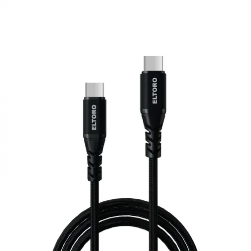 Eltoro Kevlar Cable Usb-c To Usb-c 240w - 1m With Nylon Pp Yarn Jacket - Black