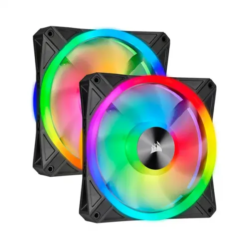 Corsair iCUE QL140 RGB 140mm PWM Dual Fan Kit with Lighting Node CORE