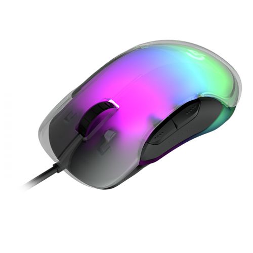 Porodo Gaming RGB 8D Crystal Shell Gaming  Mouse 12800 - Black