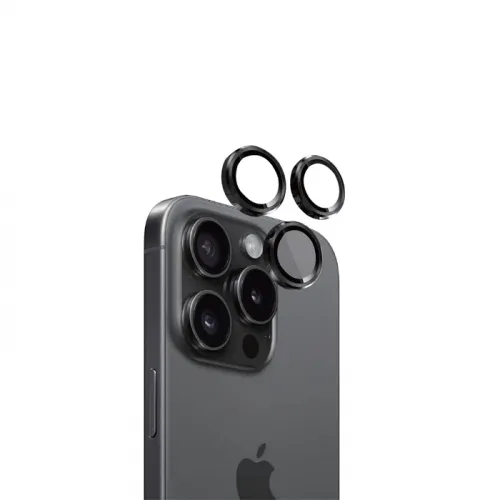 Eltoro Individual Ar Metal Rings Camera Lens Protector For Iphone 15 Pro/15 Pro Max - Black