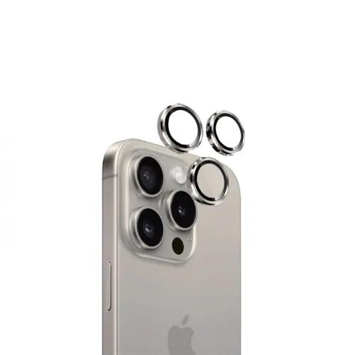 Eltoro Individual Ar Metal Rings Camera Lens Protector For Iphone 15 Pro/15 Pro Max - Natural Titanium