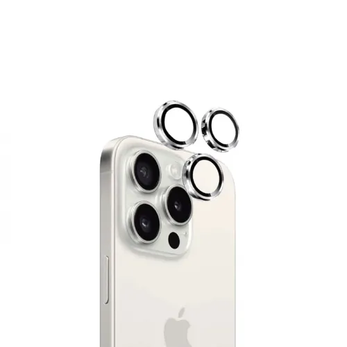 Eltoro Individual Ar Metal Rings Camera Lens Protector For Iphone 15 Pro/15 Pro Max - White