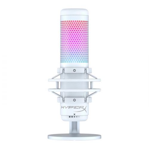 HyperX QuadCast S RGB USB Condenser Standalone Gaming Microphone for PC, PS5, PS4 & Mac - White