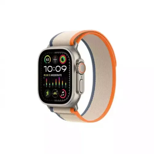 Apple Watch Ultra 2 Gps + Cellular, 49mm Titanium Case With Orange/beige Trail Loop - M/l