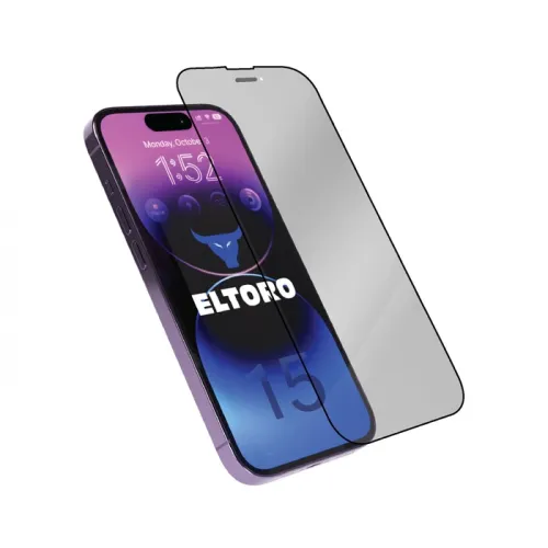 Eltoro Double Strong CF Screen Protector for iPhone 15 Pro - Clear/Black