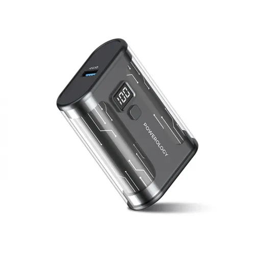 Powerology Crystalline Series Powerbank 10000mAh PD 35W - Transparent/Grey