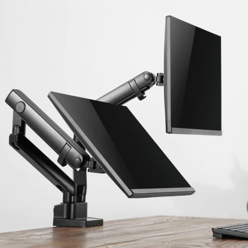 Twisted Minds Dual Monitors Aluminum Slim Spring-Assited Monitor Arm-Black - TM-20-C012P