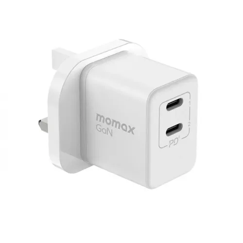 Momax One Plug 35W 2-Port GaN Mini Charger - White