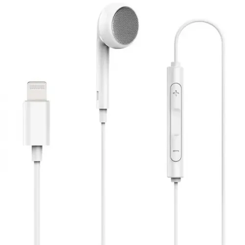 Powerology Single Mono Earphone With MFi Lightning Connector - White