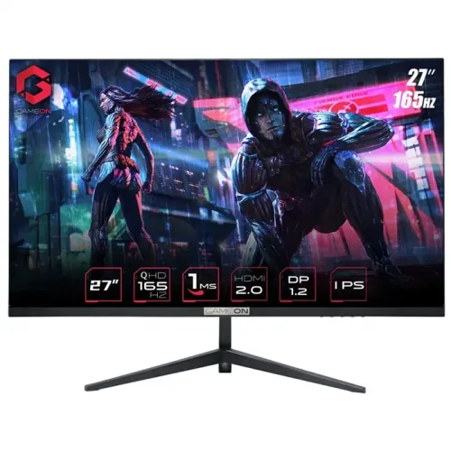 GAMEON 27inch QHD, 165Hz 1ms (2560x1440) 2K Flat IPS Gaming Monitor With G-Sync & FreeSync - Black