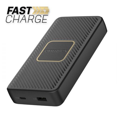 Otterbox 15000 mAh Powerbank USB-A and C PD18W, Wireless 10W - Black