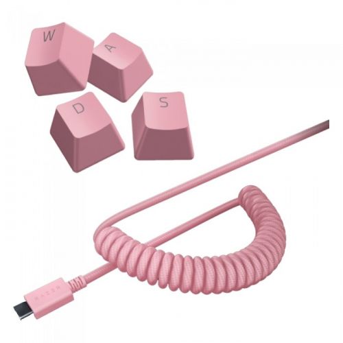 Razer PBT Keycap + Coiled Cable Upgrade Set - Quartz Pink